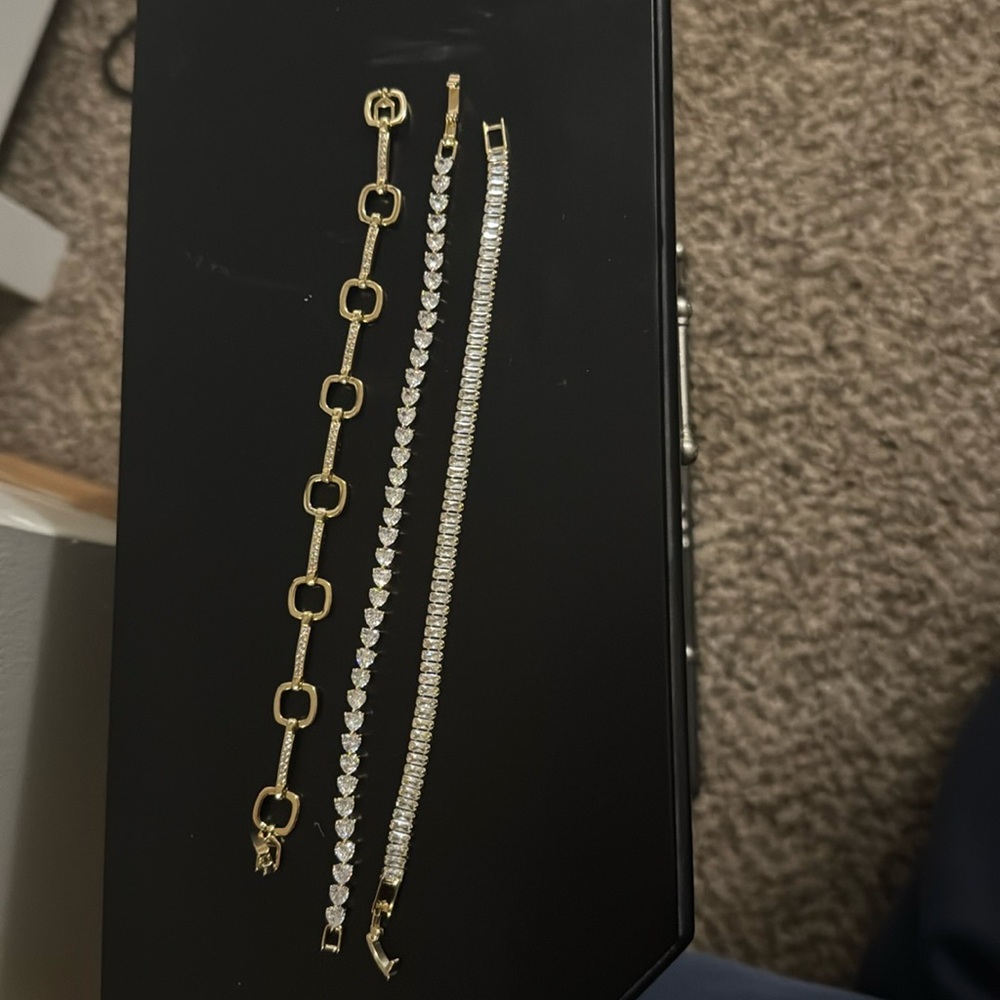 Set of 3 tennis bracelets - 7 inches, nwot